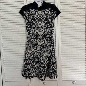 Parker Sz Small Black and White Floral Whimsigoth Dress